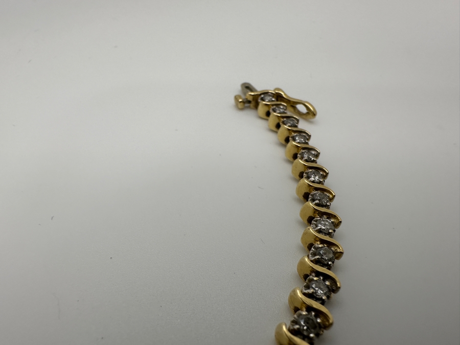 14k Gold 'S' Link Diamond 7' Bracelet Set With (38) 2.25mm Diamonds Est. 1.9cttw 12.5g Retails $5,000 [Photo 6]