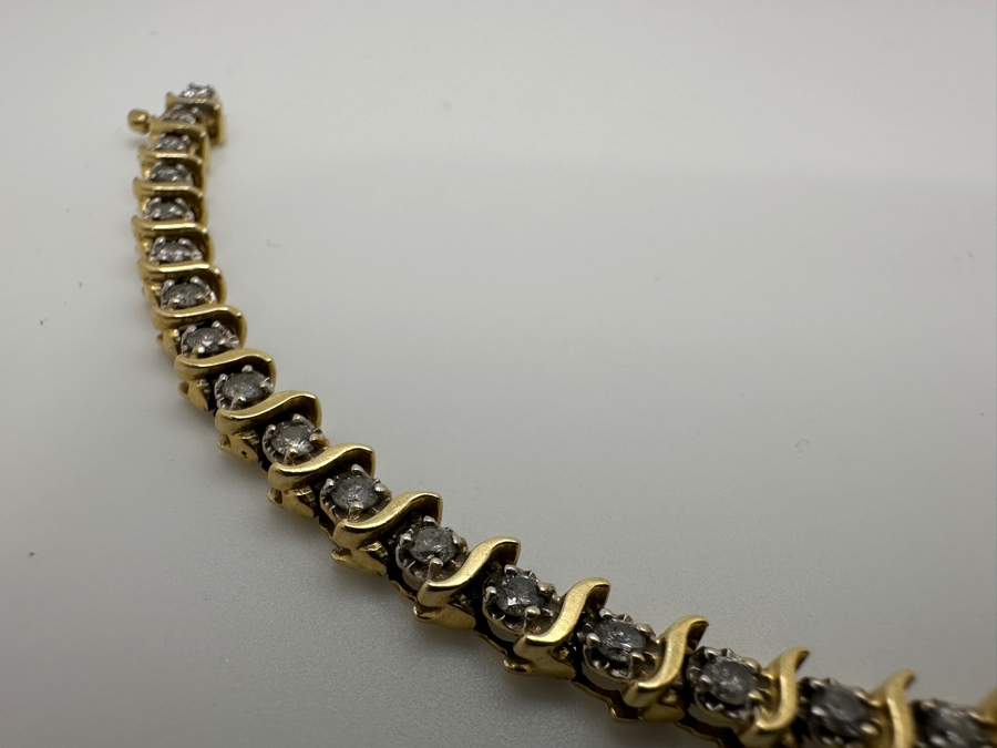 14k Gold 'S' Link Diamond 7' Bracelet Set With (38) 2.25mm Diamonds Est. 1.9cttw 12.5g Retails $5,000 [Photo 5]