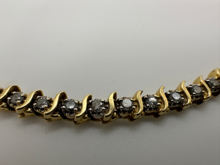 14k Gold 'S' Link Diamond 7' Bracelet Set With (38) 2.25mm Diamonds Est. 1.9cttw 12.5g Retails $5,000 [Photo 4]