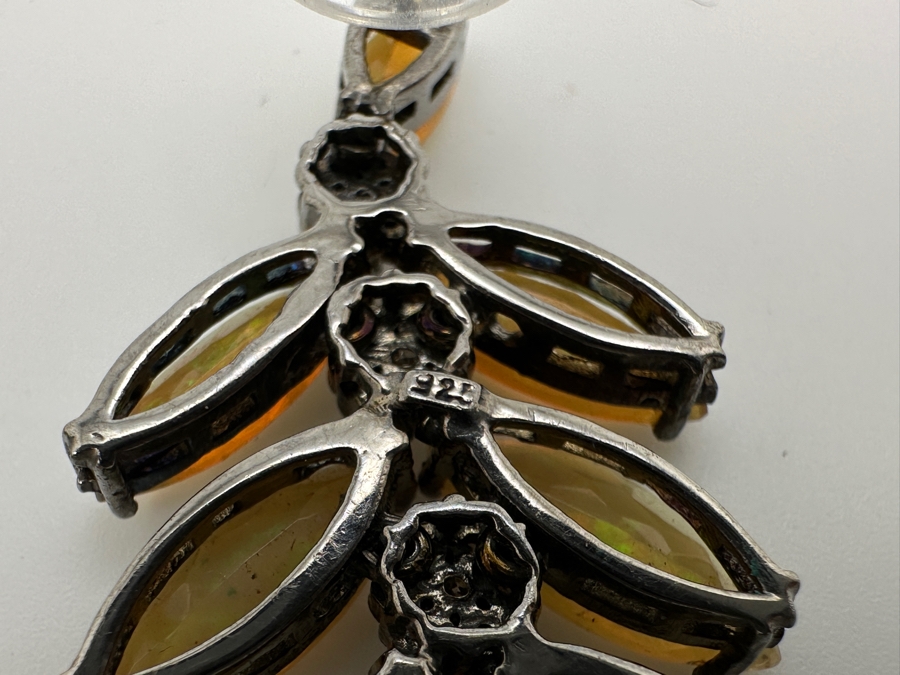 Sterling Silver Earrings With Jelly Opals Set With Diamond Accents Retails $1,800 [Photo 11]