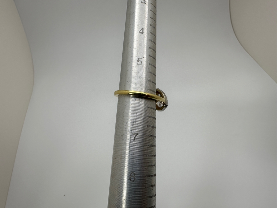 18k Gold Ring With 7x5 Oval Emerald Est. .75ct & 7x4 Pear Shape Diamond SI2 F-G Color Est. .55cttw Accented With (34) 1mm Round Diamonds .15cttw 4.8g Size 6 Retails $5,600  [Photo 10]