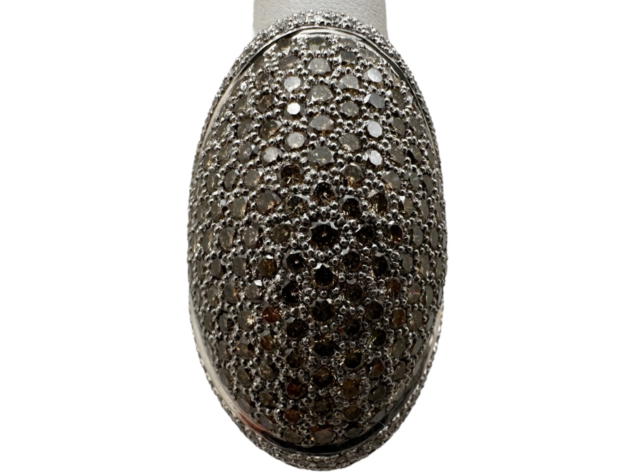 Stunning 18k Gold Ring Set With (138) Cognac Diamonds & (260) White Diamonds 18.8g Est. Cttw 7.06 Size 8.5 Retails $16,000 - Watch Video On Detail Page [Photo 3]