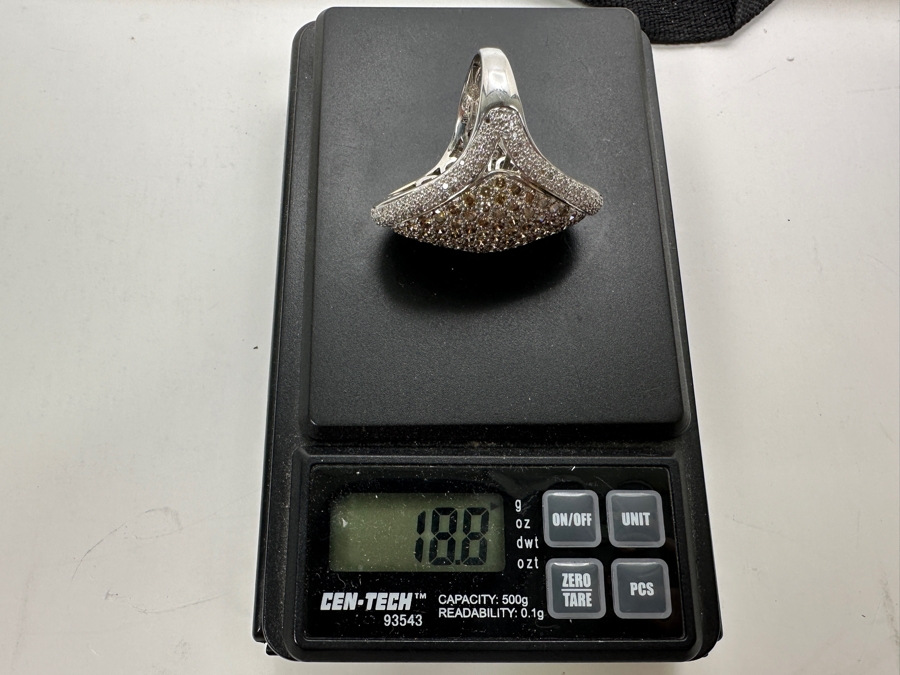 Stunning 18k Gold Ring Set With (138) Cognac Diamonds & (260) White Diamonds 18.8g Est. Cttw 7.06 Size 8.5 Retails $16,000 - Watch Video On Detail Page [Photo 14]