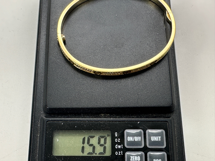 18k Gold Bracelet With (180) 1mm Round Brilliant Diamonds 2 3/8'W 15.9g Retails $7,500 [Photo 9]