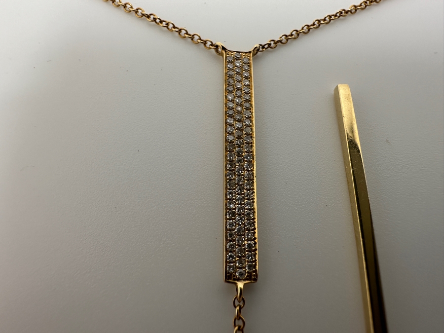 14k Gold Chain Necklace With Diamond Pendant Set With (70) .05mm Diamonds Est. .25cttw 3.4g Retails $1,200 [Photo 5]
