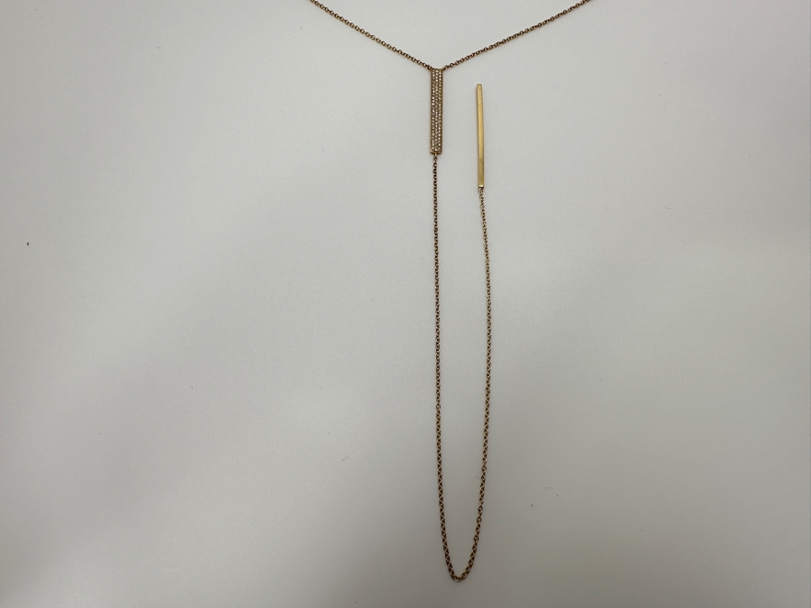 14k Gold Chain Necklace With Diamond Pendant Set With (70) .05mm Diamonds Est. .25cttw 3.4g Retails $1,200 [Photo 4]