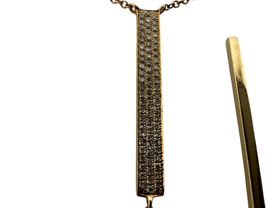 14k Gold Chain Necklace With Diamond Pendant Set With (70) .05mm Diamonds Est. .25cttw 3.4g Retails $1,200 [Photo 2]