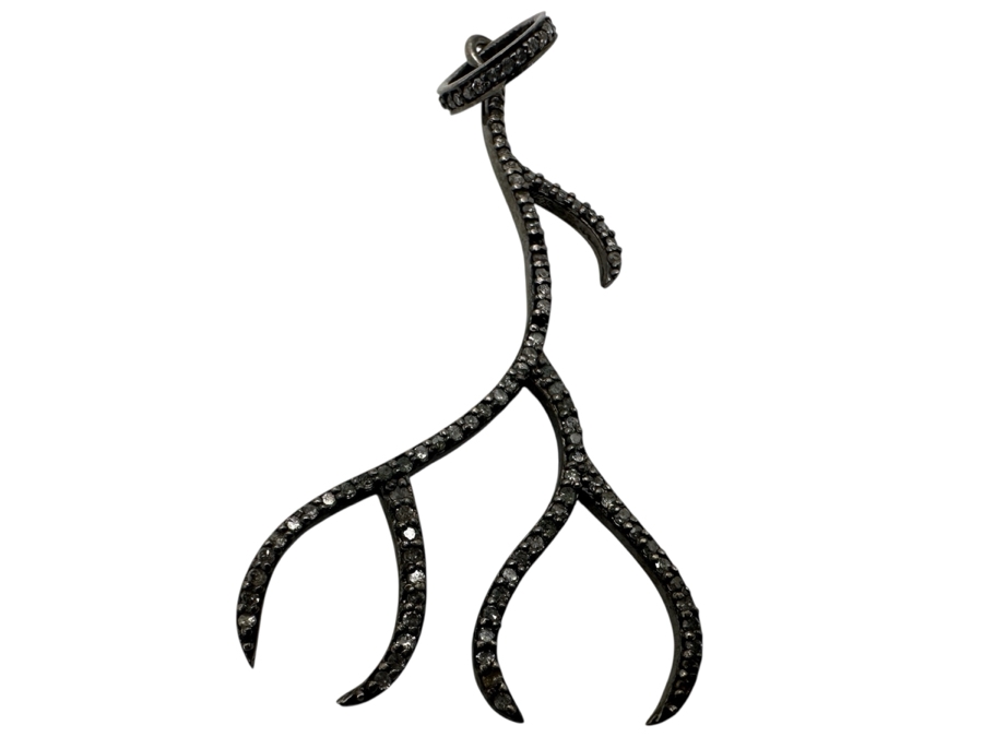 Sterling Silver Pendant Set With Diamonds 2.5g Retails $350 [Photo 1]