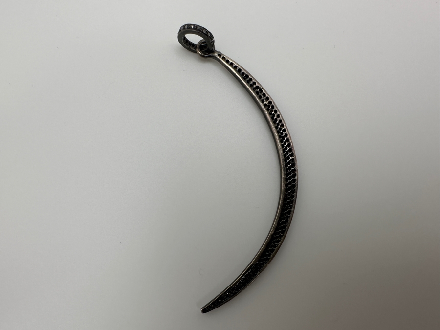 Sterling Silver Pendant Set With Diamonds 3'H 6g Retails $350 [Photo 5]