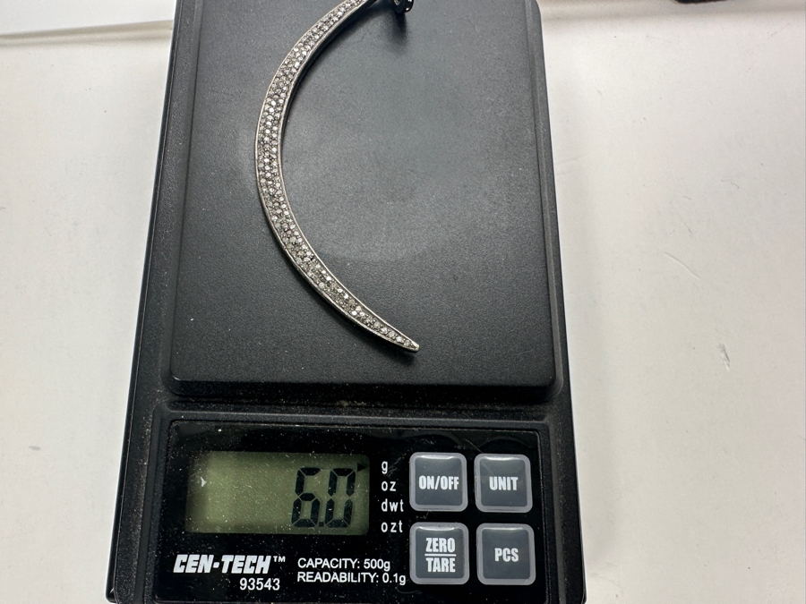 Sterling Silver Pendant Set With Diamonds 3'H 6g Retails $350 [Photo 6]