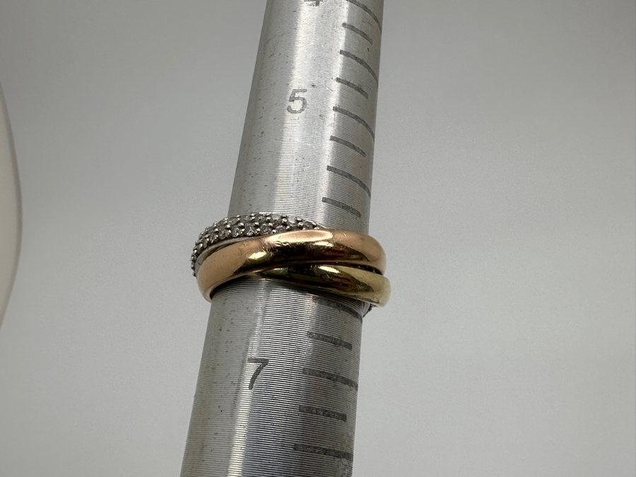 14k Gold Yellow, Rose & White Ring Set With (80) .1mm Round Diamonds Est. .40cttw Size 6 7.9g Retails $2,600 [Photo 9]