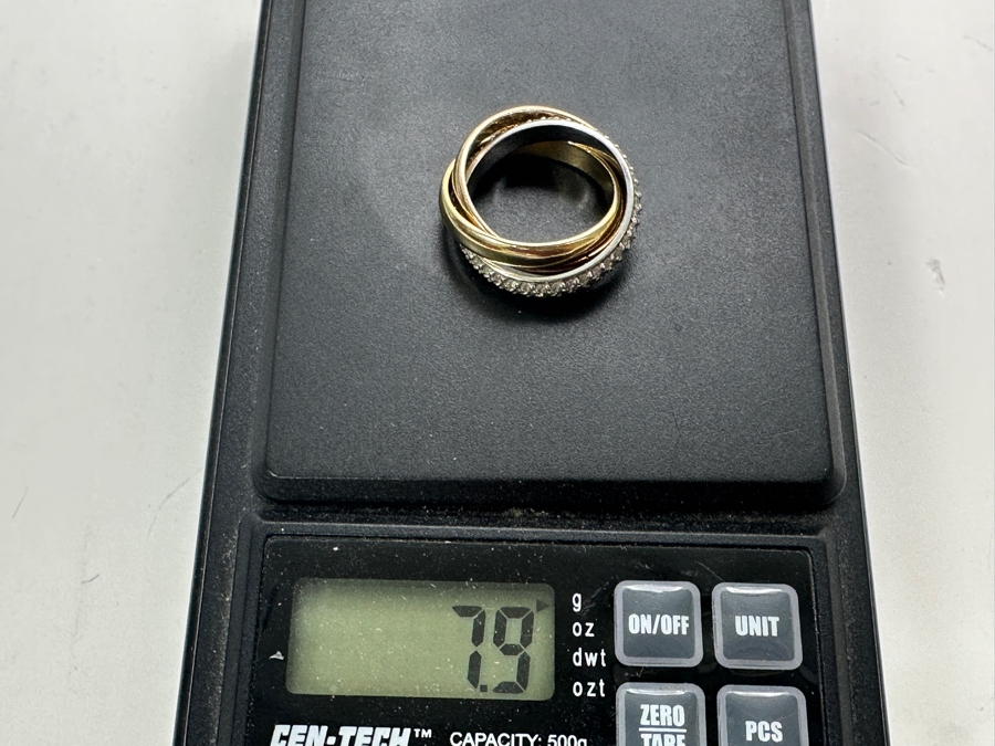 14k Gold Yellow, Rose & White Ring Set With (80) .1mm Round Diamonds Est. .40cttw Size 6 7.9g Retails $2,600 [Photo 10]