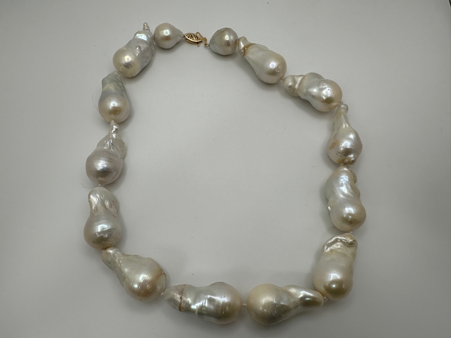 16' Baroque Pearl Necklace With 14k Gold Clasp [Photo 5]
