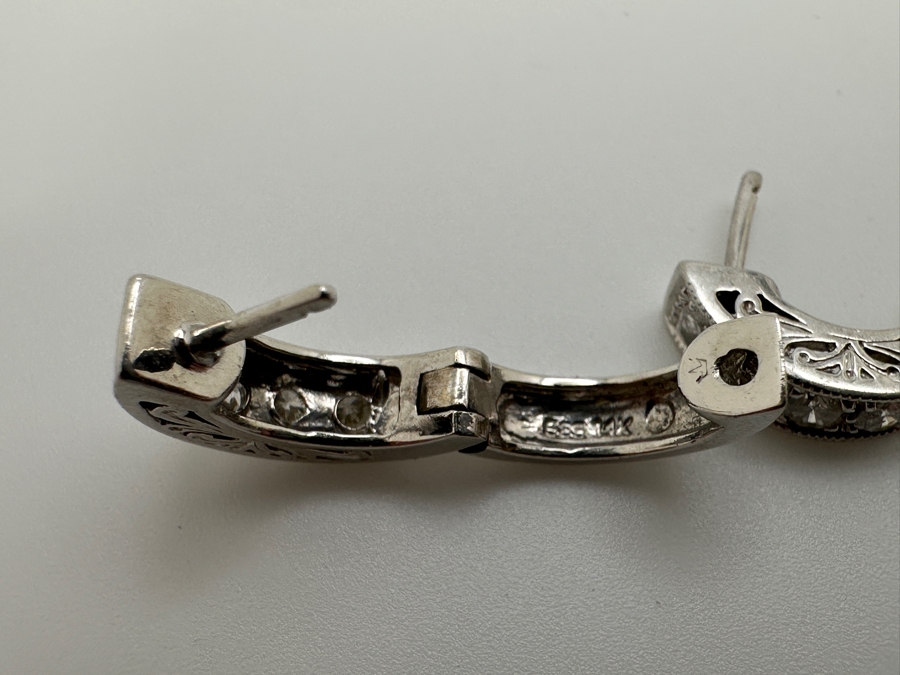 14k Gold Diamond Earrings Set With (10) 3mm Round Diamonds SI1-SI2 F-G Color Est. 1.0cttw 5.0g Retails $3,000 [Photo 9]