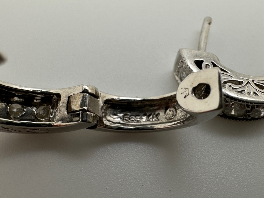 14k Gold Diamond Earrings Set With (10) 3mm Round Diamonds SI1-SI2 F-G Color Est. 1.0cttw 5.0g Retails $3,000 [Photo 7]