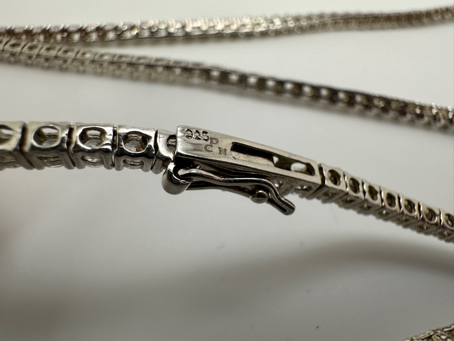 Sterling Silver Cz 34' Necklace 37.7g [Photo 6]