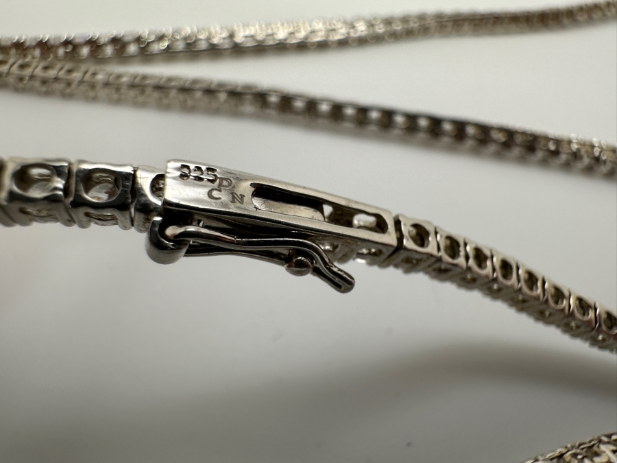 Sterling Silver Cz 34' Necklace 37.7g [Photo 7]