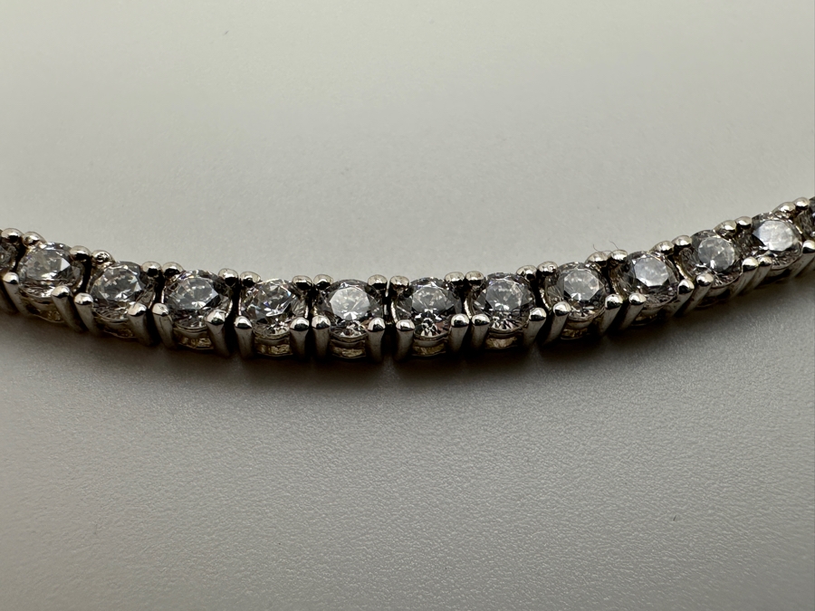 Sterling Silver Cz 34' Necklace 37.7g [Photo 3]