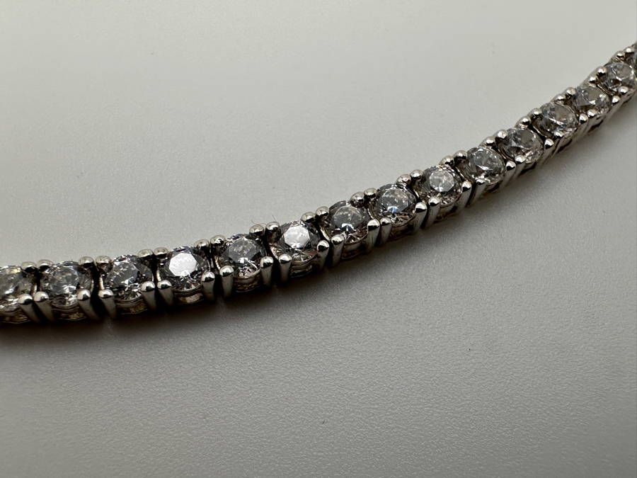 Sterling Silver Cz 34' Necklace 37.7g [Photo 4]