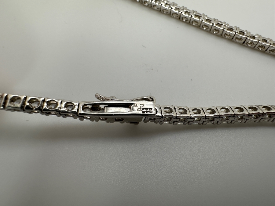 Sterling Silver Cz 34' Necklace 37.7g [Photo 5]