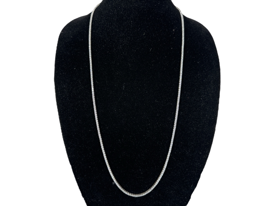 Sterling Silver Cz 34' Necklace 37.7g [Photo 2]