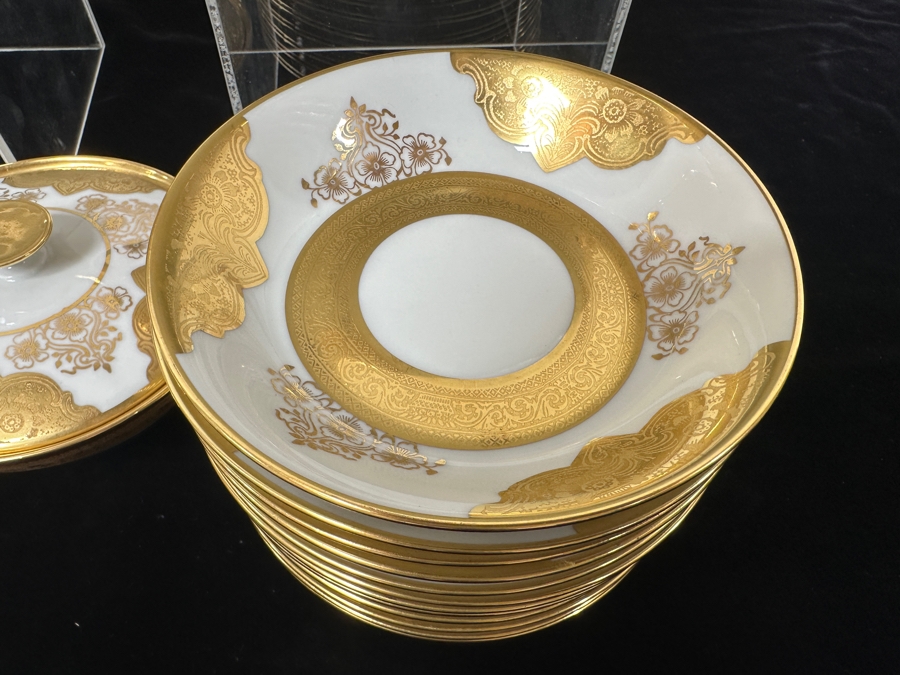 Hutschenreuther of Selb Porcelain Dinner Service For Approximately 12 Back Stamped With A Hand Painted Gold Crown Covering The Mark From The Hotel Del Coronado Owned By The Former Owner Of The Hotel, John S. Alessio, This Service Was Coveted By The Owner [Photo 14]