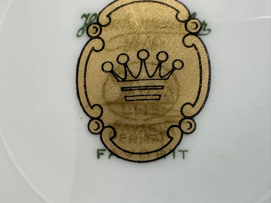 Hutschenreuther of Selb Porcelain Dinner Service For Approximately 12 Back Stamped With A Hand Painted Gold Crown Covering The Mark From The Hotel Del Coronado Owned By The Former Owner Of The Hotel, John S. Alessio, This Service Was Coveted By The Owner [Photo 20]