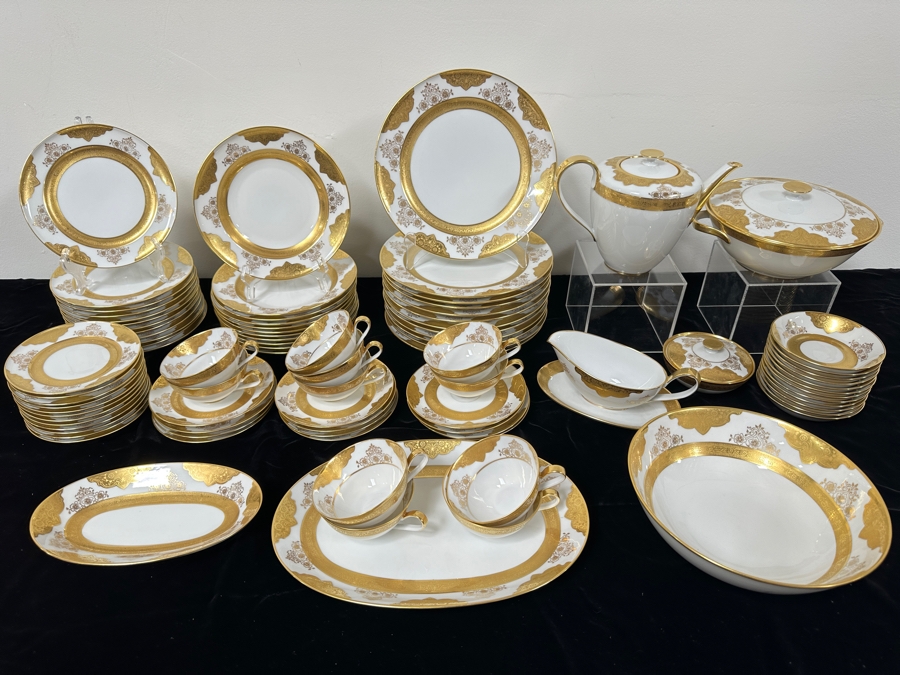 Hutschenreuther of Selb Porcelain Dinner Service For Approximately 12 Back Stamped With A Hand Painted Gold Crown Covering The Mark From The Hotel Del Coronado Owned By The Former Owner Of The Hotel, John S. Alessio, This Service Was Coveted By The Owner [Photo 2]