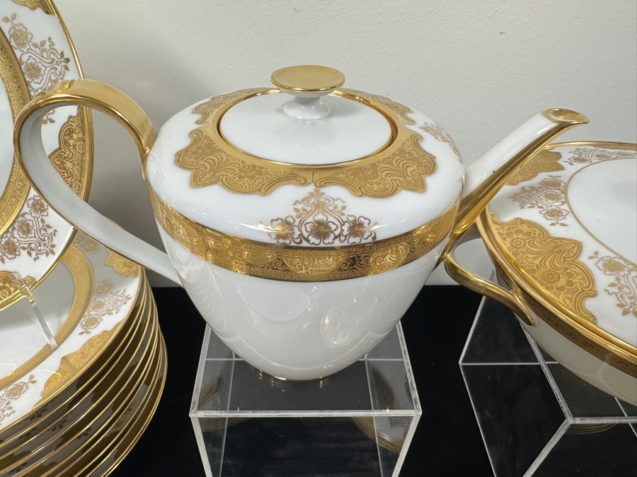 Hutschenreuther of Selb Porcelain Dinner Service For Approximately 12 Back Stamped With A Hand Painted Gold Crown Covering The Mark From The Hotel Del Coronado Owned By The Former Owner Of The Hotel, John S. Alessio, This Service Was Coveted By The Owner [Photo 12]