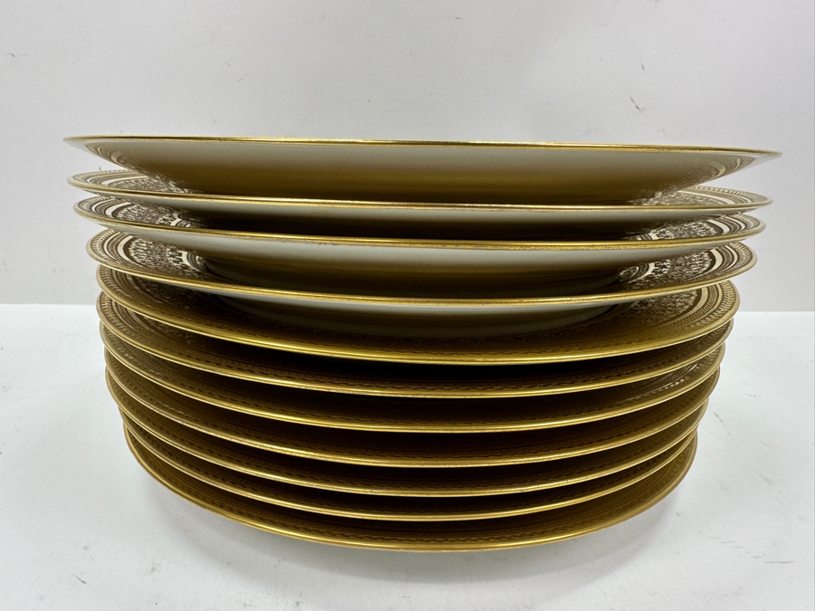 Goa France Limoges Hand Painted Gold Porcelain 10 3/8' Dinner Plates From The Hotel Del Coronado Owned By The Former Owner Of The Hotel, John S. Alessio [Photo 4]