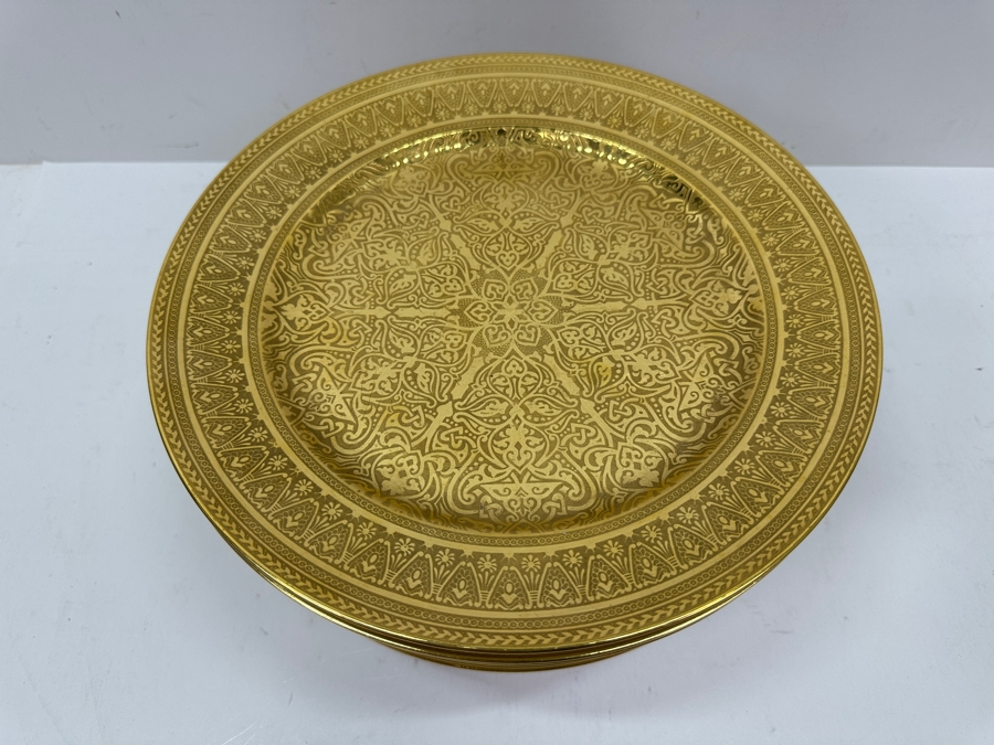 Goa France Limoges Hand Painted Gold Porcelain 10 3/8' Dinner Plates From The Hotel Del Coronado Owned By The Former Owner Of The Hotel, John S. Alessio [Photo 2]