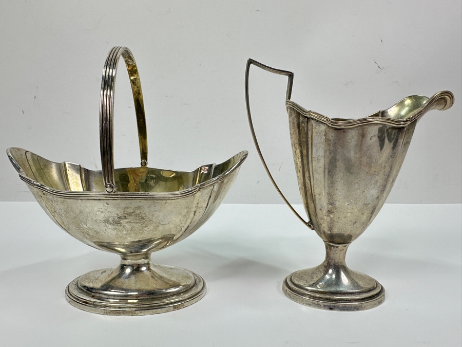 Gorham Sterling Silver Creamer & Sugar Plymouth Pattern 271.8g Silver Melt Value $308 [Photo 2]