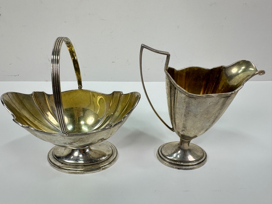 Gorham Sterling Silver Creamer & Sugar Plymouth Pattern 271.8g Silver Melt Value $308 [Photo 3]