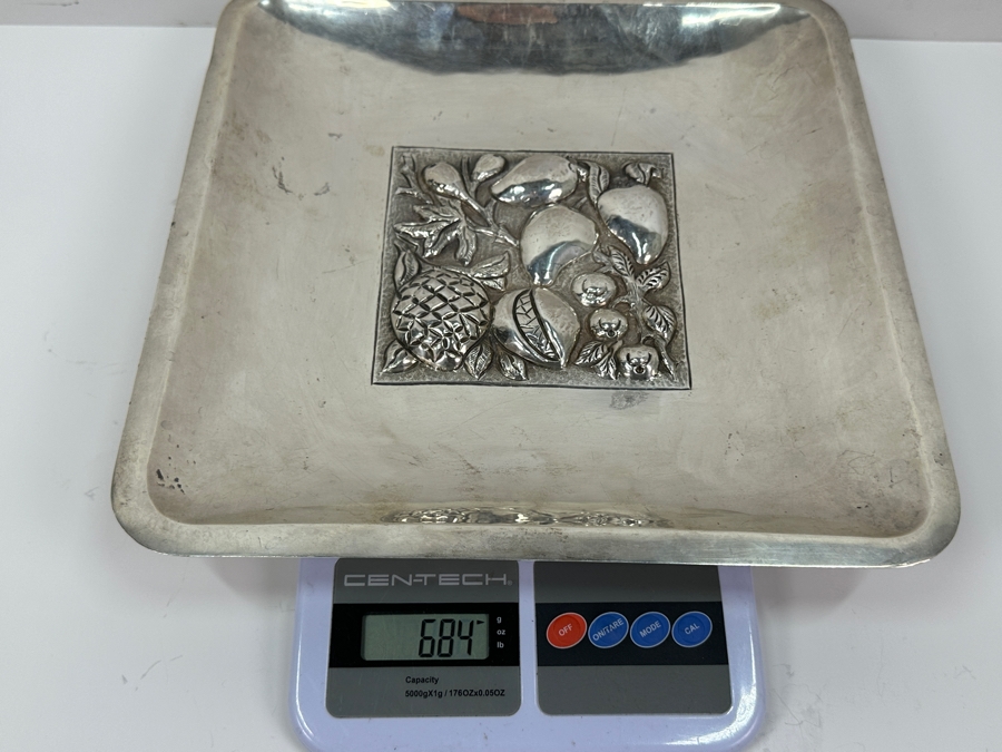 Sterling Silver Repousse Mexican Bowl 11.5W X 11.5D 684g Silver Melt Value $775 [Photo 11]