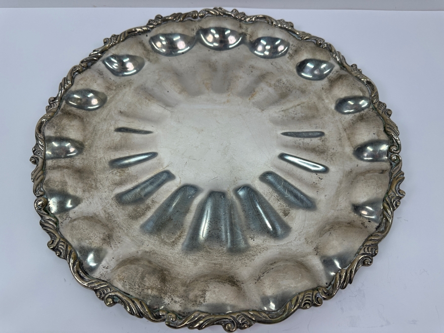 Sterling Silver PG Hallmarked 14.25'W Dish Bowl 1,265g Silver Melt Value $1,433 [Photo 2]