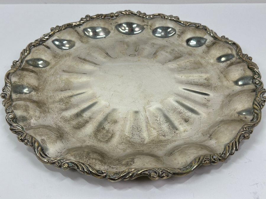 Sterling Silver PG Hallmarked 14.25'W Dish Bowl 1,265g Silver Melt Value $1,433 [Photo 6]