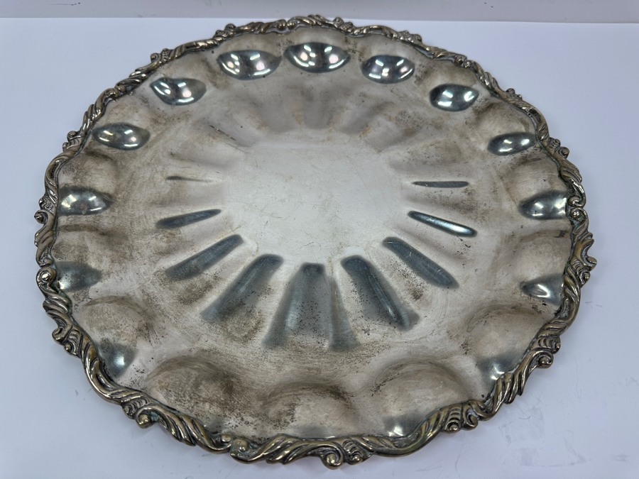 Sterling Silver PG Hallmarked 14.25'W Dish Bowl 1,265g Silver Melt Value $1,433 [Photo 3]