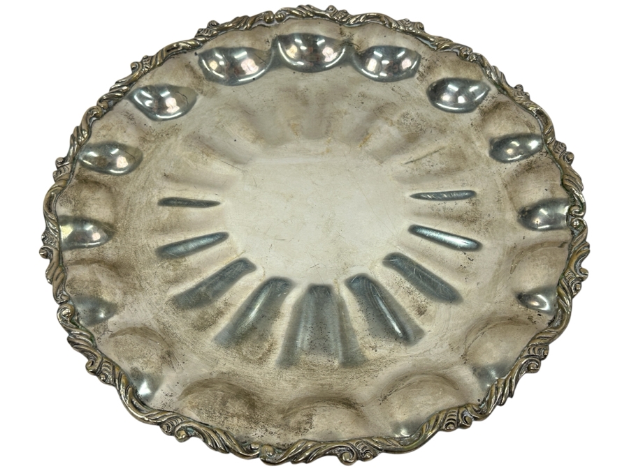 Sterling Silver PG Hallmarked 14.25'W Dish Bowl 1,265g Silver Melt Value $1,433