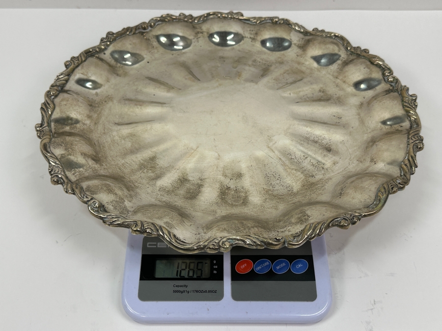 Sterling Silver PG Hallmarked 14.25'W Dish Bowl 1,265g Silver Melt Value $1,433 [Photo 14]