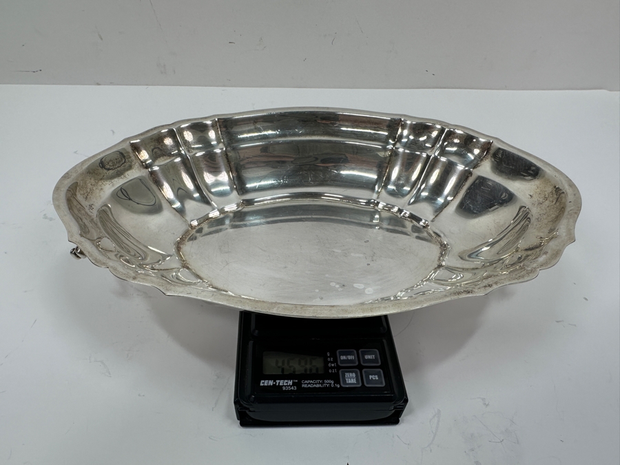 Sterling Silver Handled Dish 10.5W X 7D X 1.5H 459.6g Silver Melt Value $521 [Photo 12]