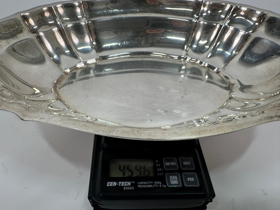 Sterling Silver Handled Dish 10.5W X 7D X 1.5H 459.6g Silver Melt Value $521 [Photo 11]
