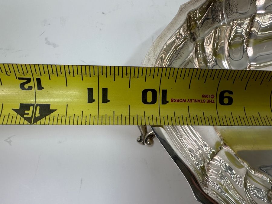 Sterling Silver Handled Dish 10.5W X 7D X 1.5H 459.6g Silver Melt Value $521 [Photo 8]