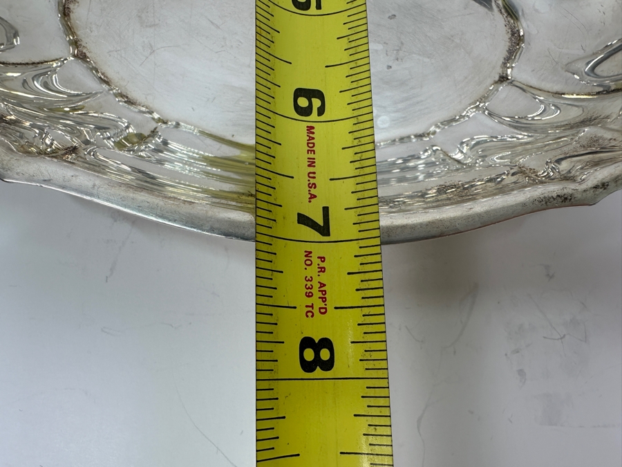 Sterling Silver Handled Dish 10.5W X 7D X 1.5H 459.6g Silver Melt Value $521 [Photo 9]