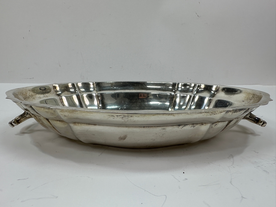Sterling Silver Handled Dish 10.5W X 7D X 1.5H 459.6g Silver Melt Value $521 [Photo 4]