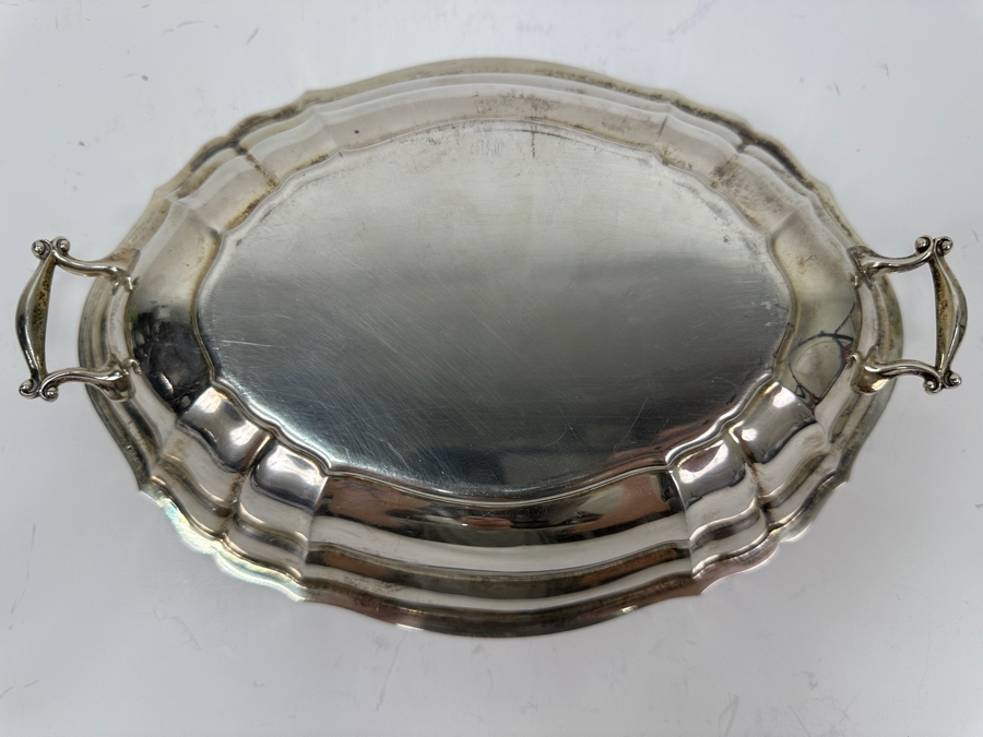 Sterling Silver Handled Dish 10.5W X 7D X 1.5H 459.6g Silver Melt Value $521 [Photo 6]