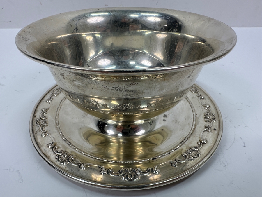 Gorham Sterling Silver Bowl With Underplate 6.5W X 3H 204g Silver Melt Value $231 [Photo 2]