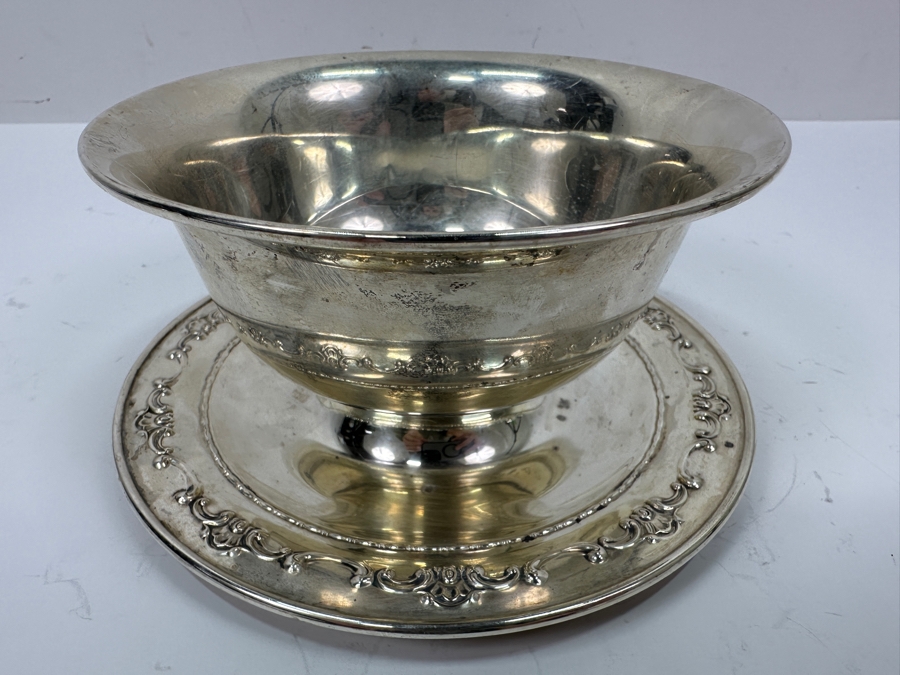 Gorham Sterling Silver Bowl With Underplate 6.5W X 3H 204g Silver Melt Value $231 [Photo 5]