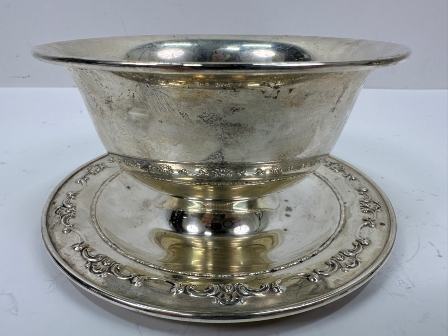 Gorham Sterling Silver Bowl With Underplate 6.5W X 3H 204g Silver Melt Value $231 [Photo 3]