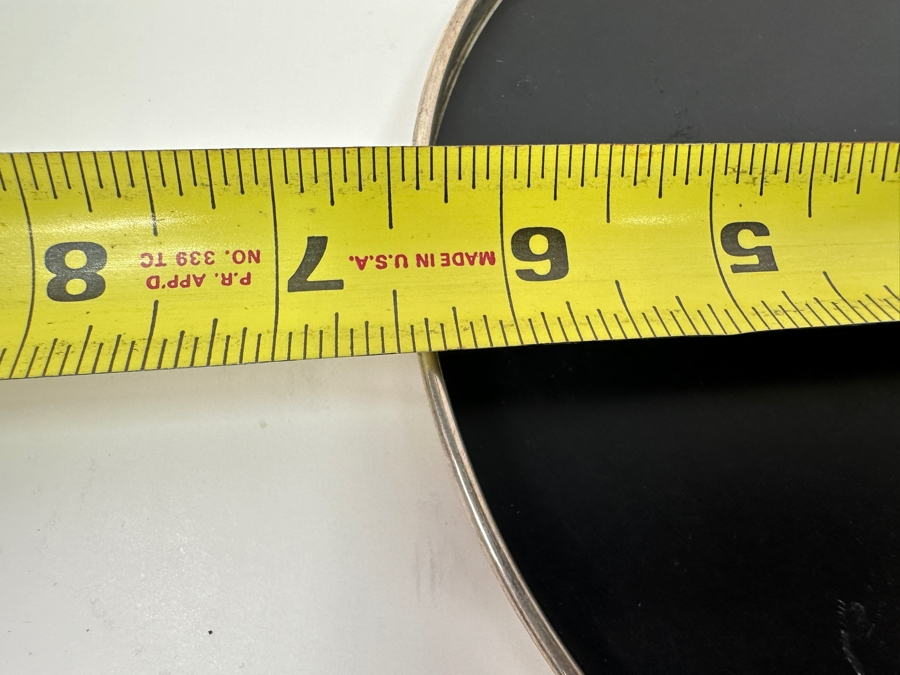 Web Sterling Silver (6) 3'H Cordial Cups Shot Glasses With Sterling Silver Rimmed 6.5' Round Tray Total Sterling Silver Weight of Cups Only 129g Silver Melt Value of Cups Only $146 [Photo 11]