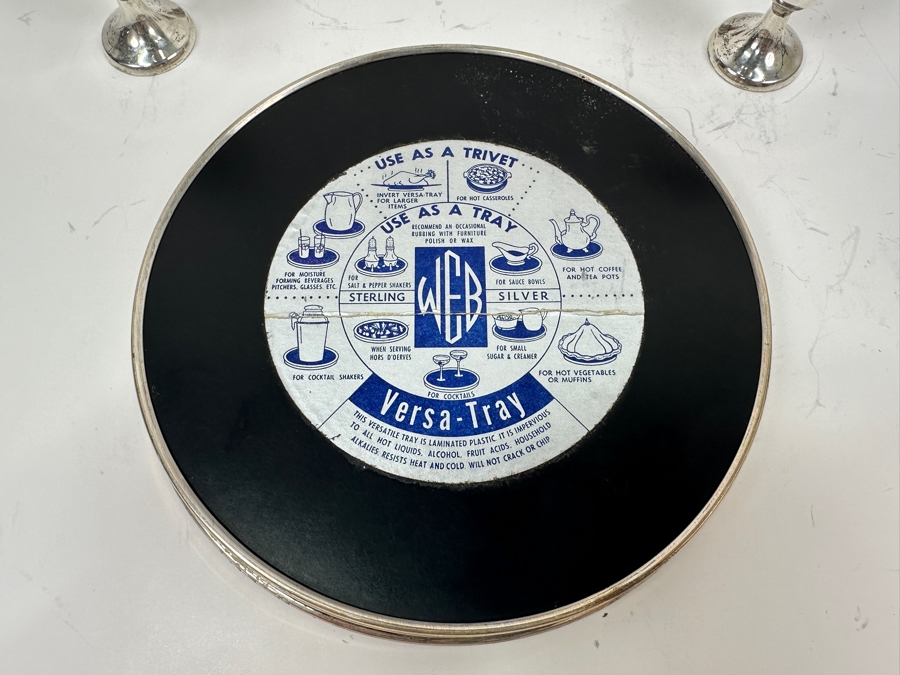 Web Sterling Silver (6) 3'H Cordial Cups Shot Glasses With Sterling Silver Rimmed 6.5' Round Tray Total Sterling Silver Weight of Cups Only 129g Silver Melt Value of Cups Only $146 [Photo 8]